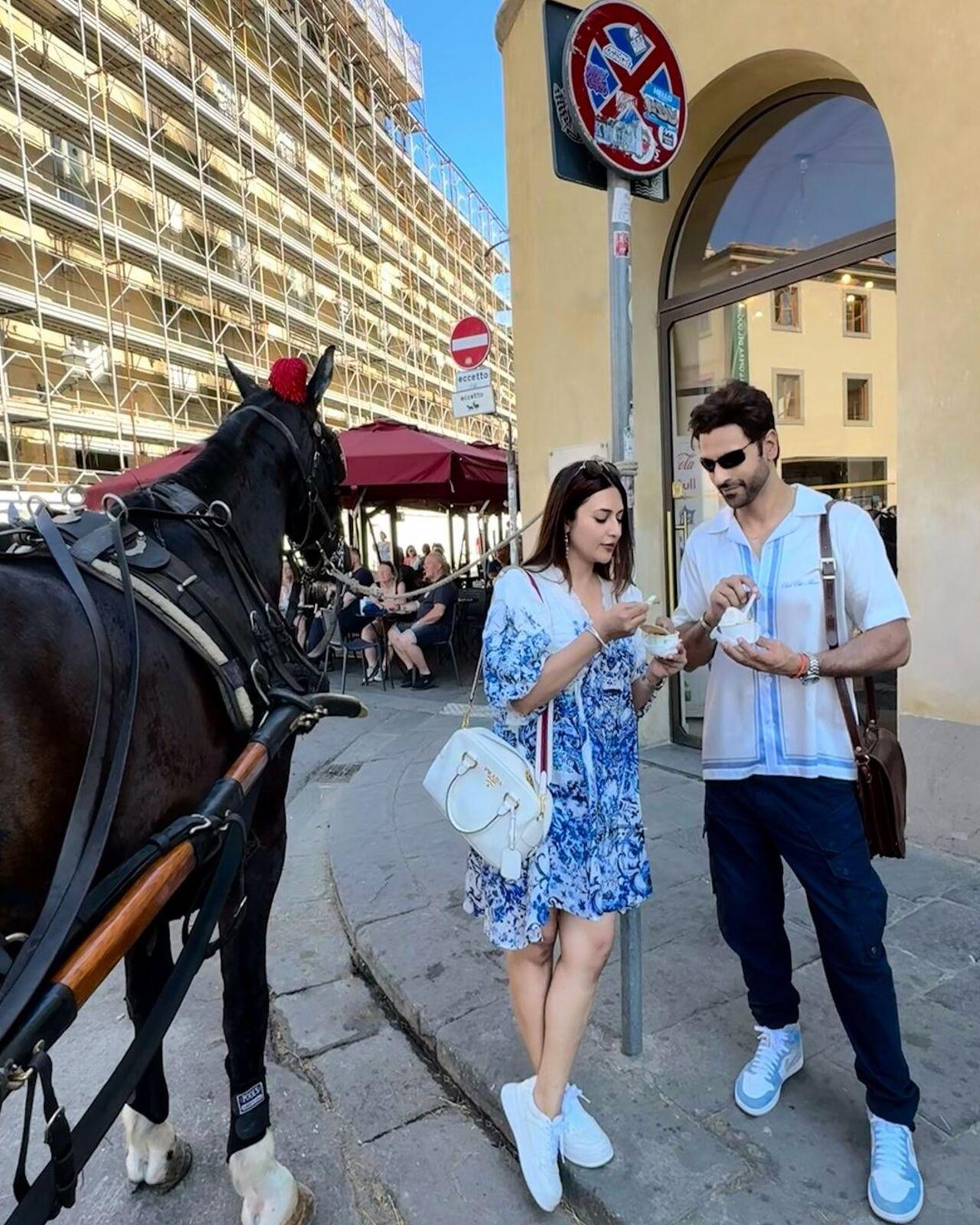 They also enjoyed some ice cream while doing touristy things at the Leaning Tower of Pisa. 