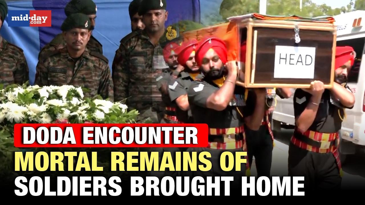 Doda encounter: Mortal remains of soldiers brought back home