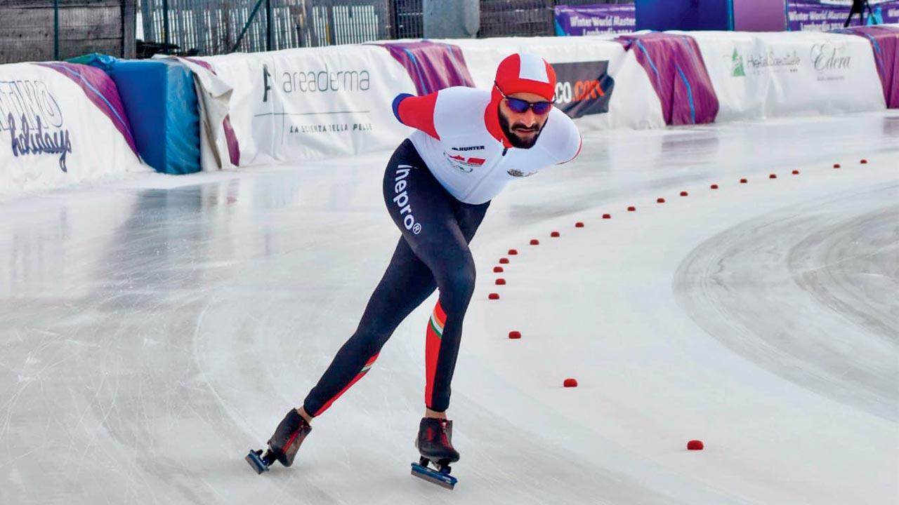 Vishwaraj Jadeja skates at a previous competition