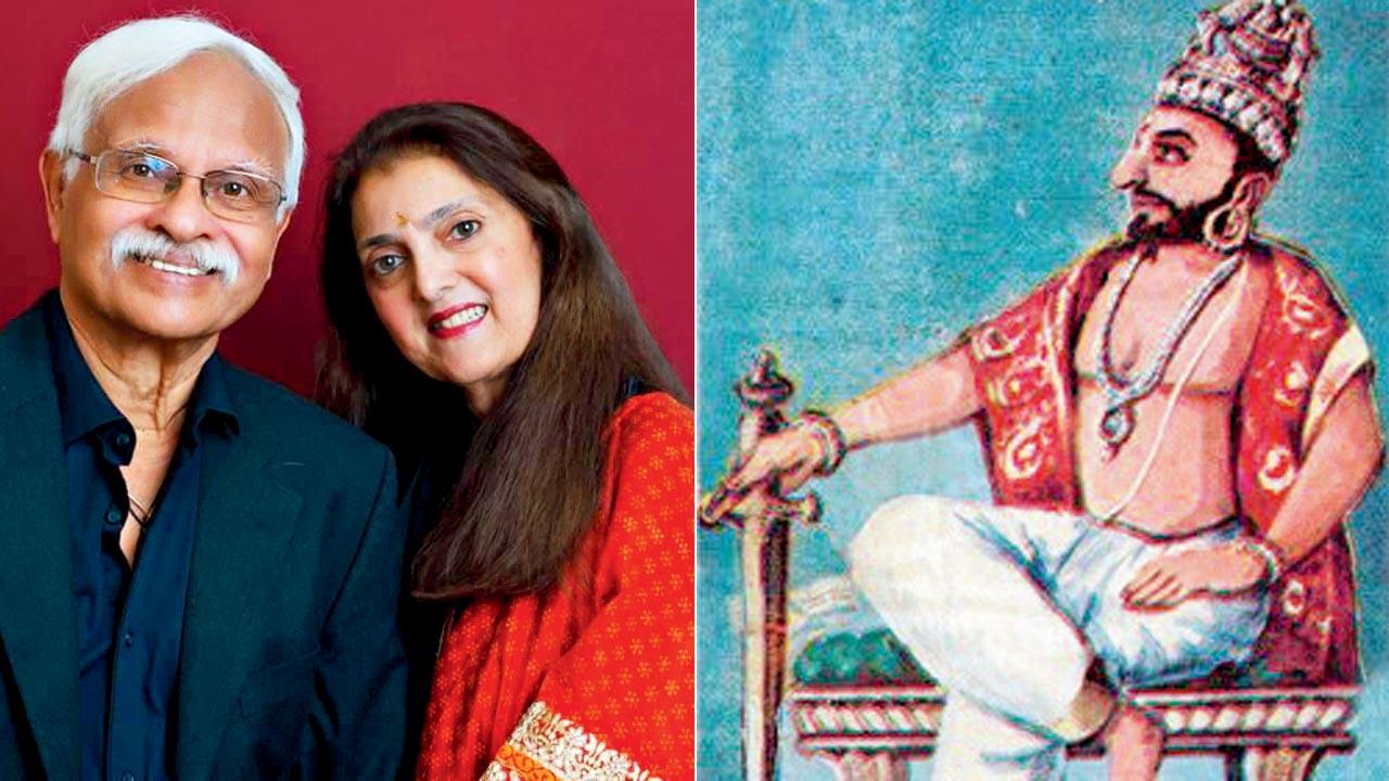  Raghu and Pushpa Palat; (right) A portrait of Marthanda Varma. Pic Courtesy/Raghu Palat