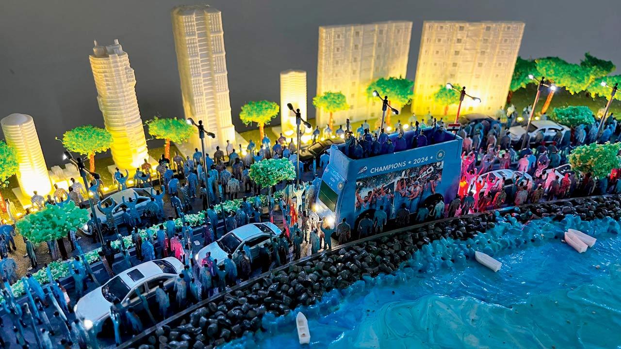 The replica model of the victory day parade at Marine Drive