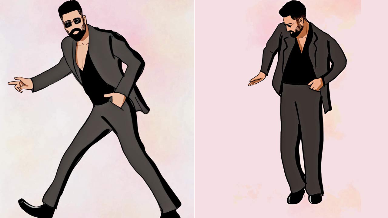Vicky Kaushal in the animation video. Pic Courtesy/@pranj_jelly