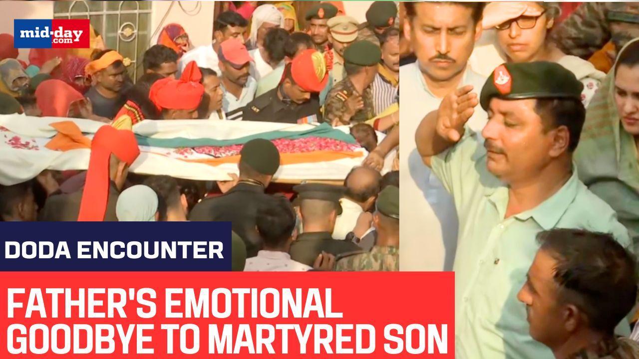 Doda encounter: Father says emotional goodbye to Sepoy Ajay Singh - WATCH