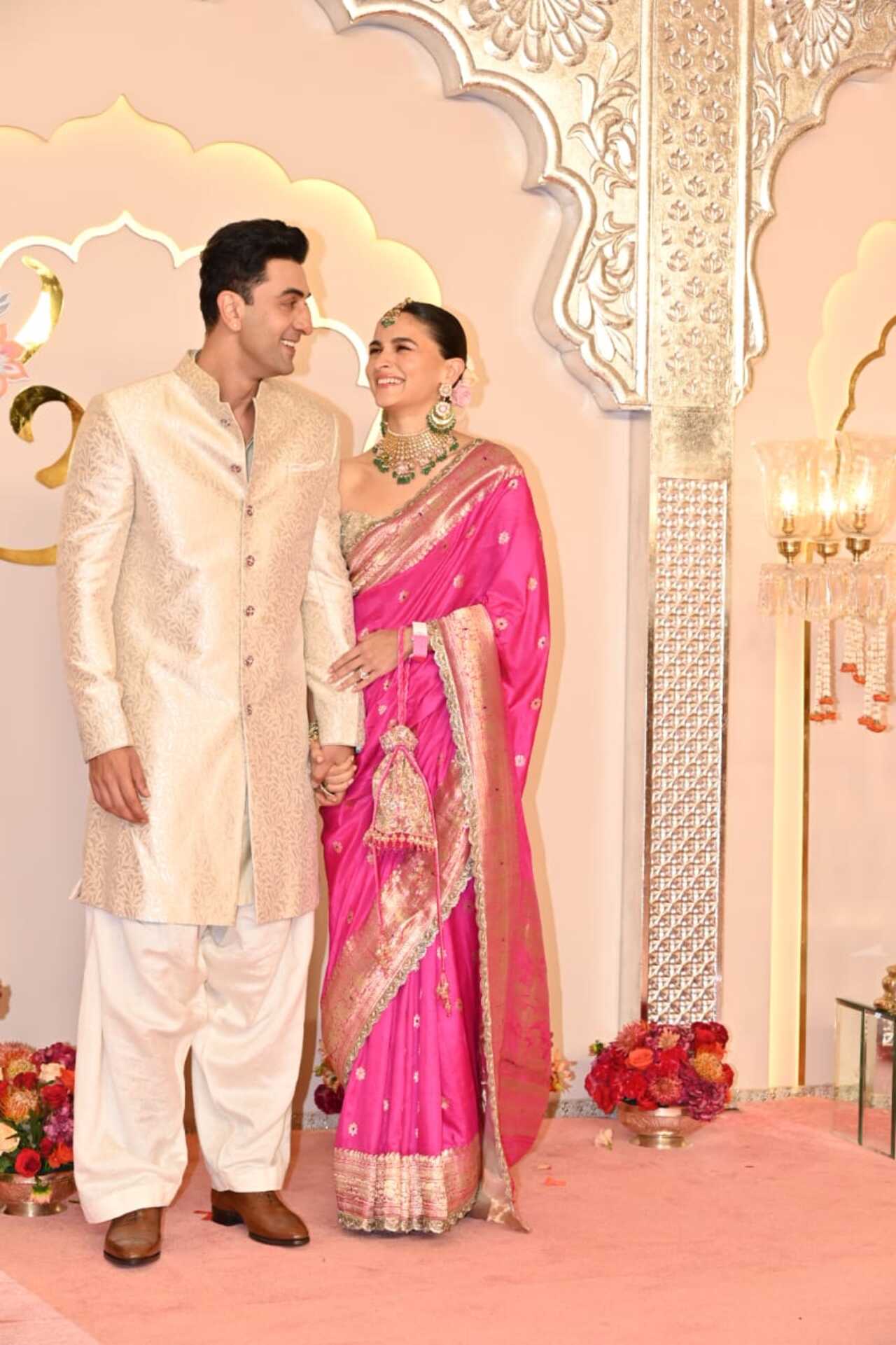 Alia Bhatt and Ranbir Kapoor look regal in ethnic wear for the wedding