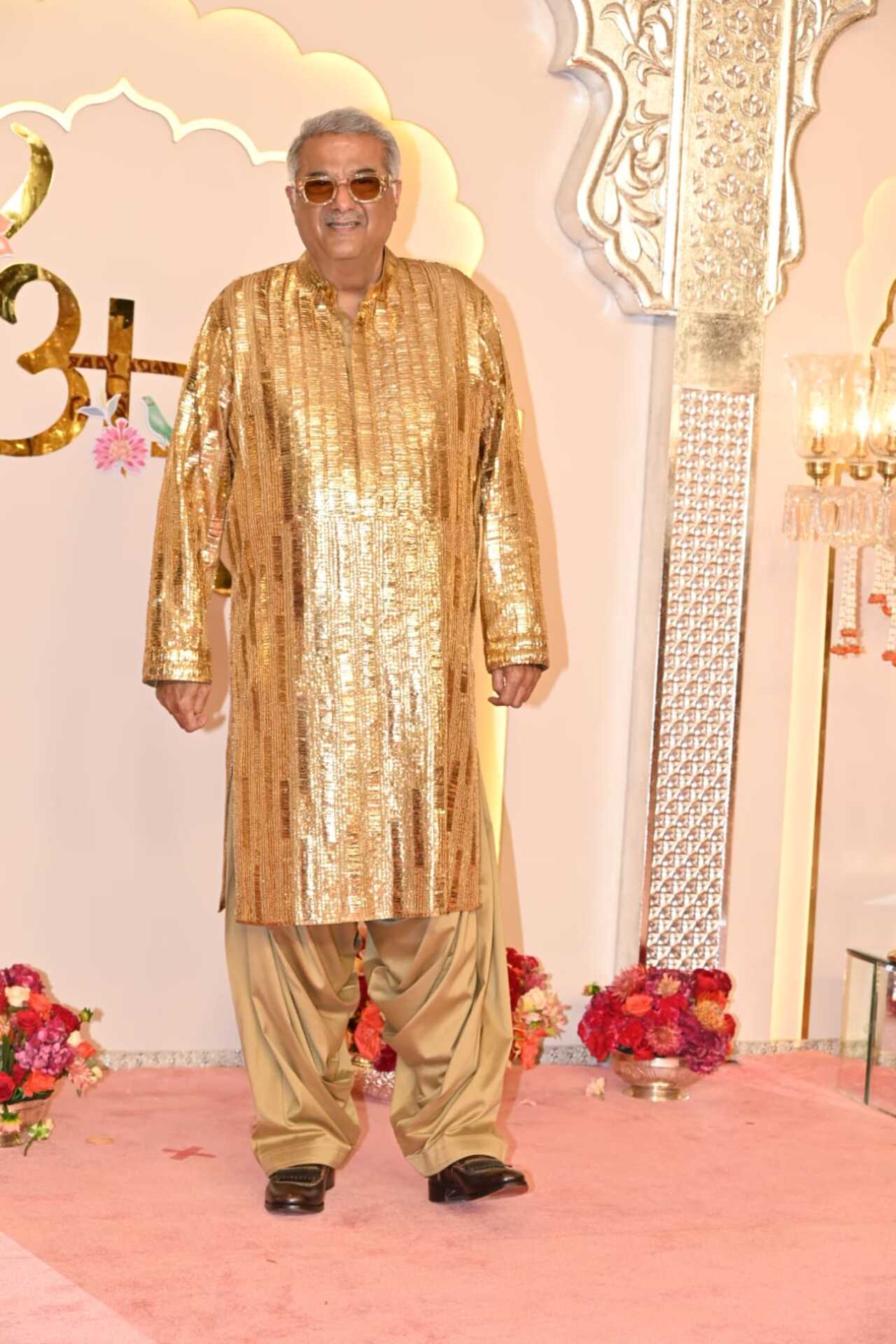 Boney Kapoor looks smashing in a golden kurta