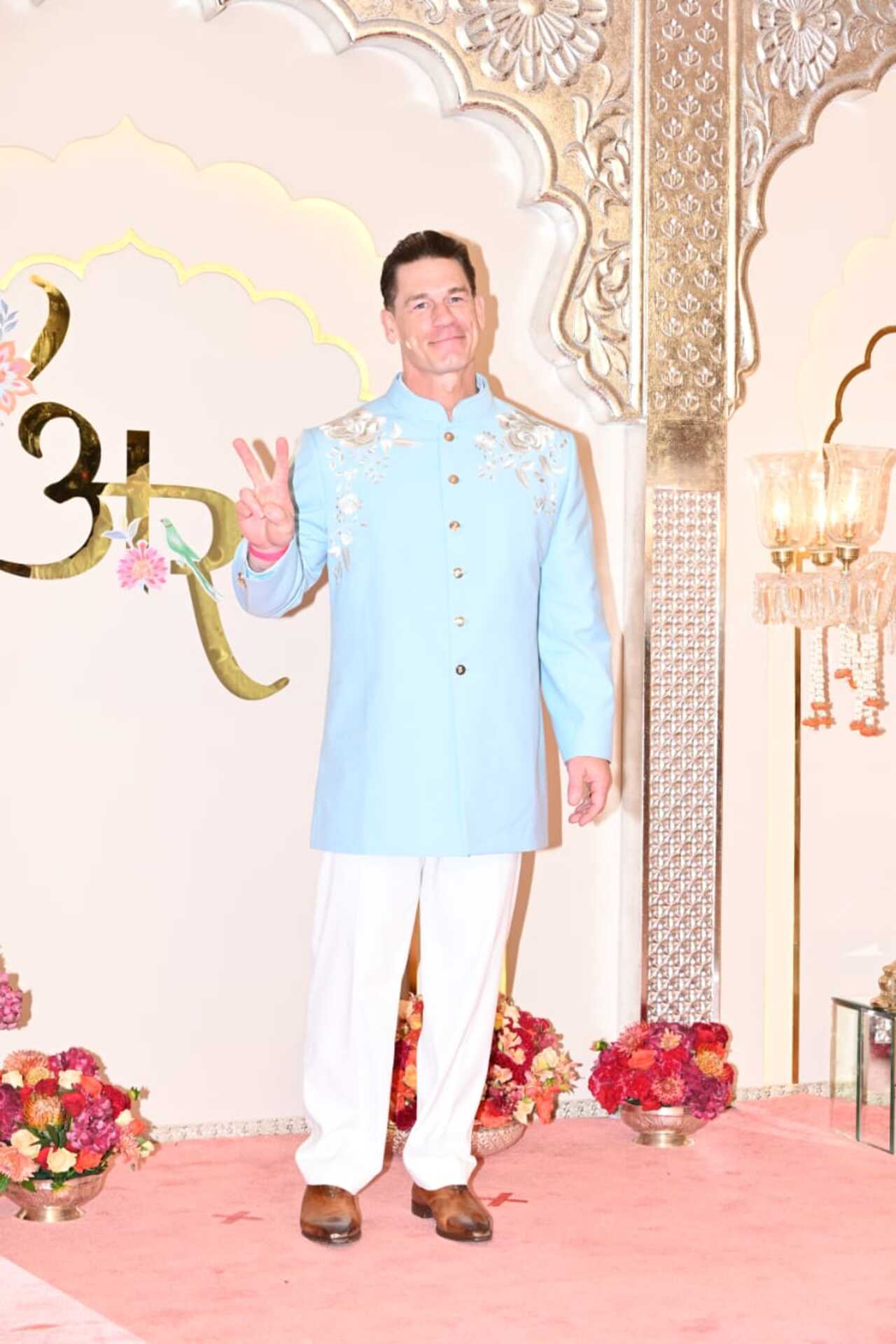 John Cena sports a blue kurta and white pyjama for the grand wedding