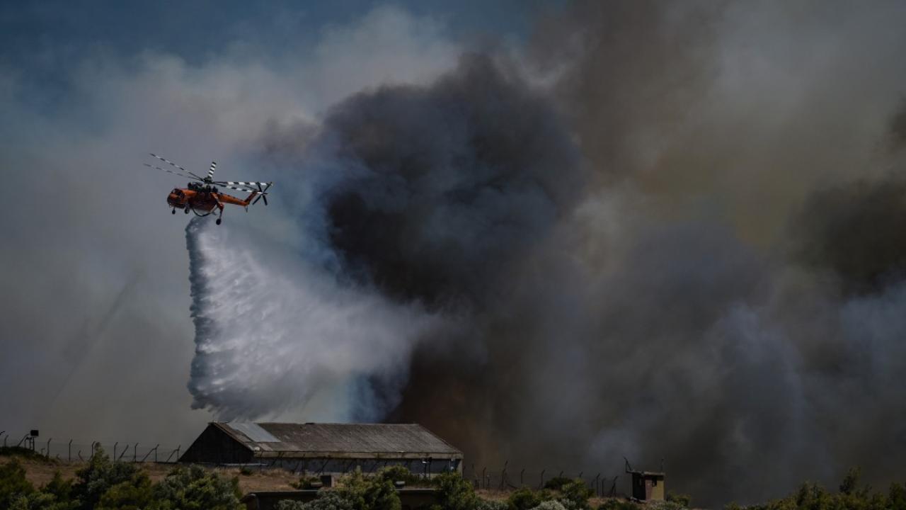 Helicopters also sprayed water to curb the forest fire, which has since been brought under control.
