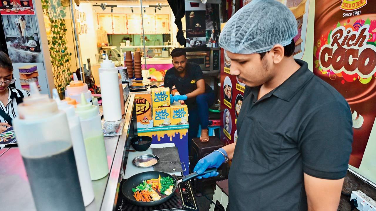 Ramen bowls at JusTaberu feature paneer and locally common ingredients. The stall owners say this is done to Indianise the dishes for their patrons as well as to keep costs low