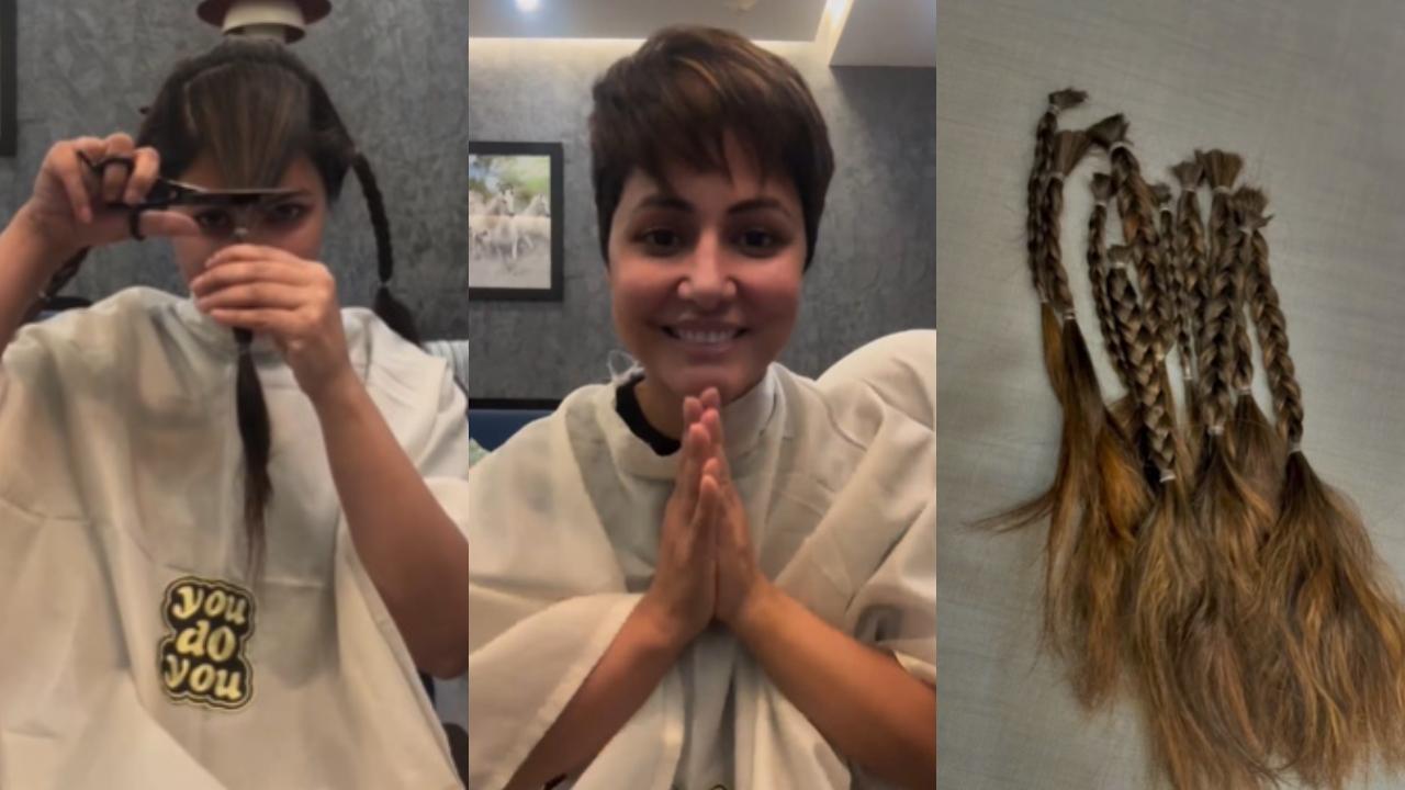 Hina Khan chops off her hair, uses it to make a wig as she documents her breast cancer journey