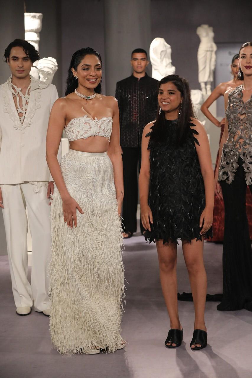 Actor Sobhita Dhulipala raised the glam quotient with her showstopper look at designer Rimzim Dadu's show on day 7 of India Couture Week 2024.