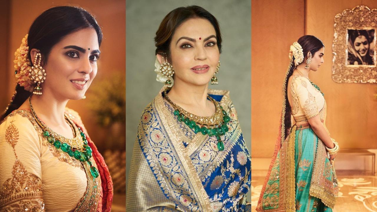 Isha Ambani borrows her mother Nita's emerald necklace for Anant-Radhika's mehendi-garba night
