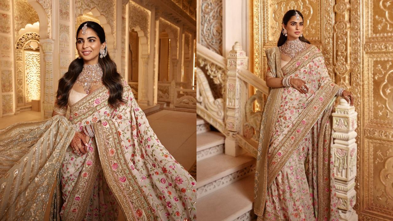 Isha Ambani’s ‘Garden of Love’ saree is an ode to Anant Ambani and Radhika Merchant’s bond