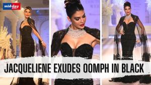 Jacqueline Fernandez stuns in black ensemble on India Couture Week Ramp