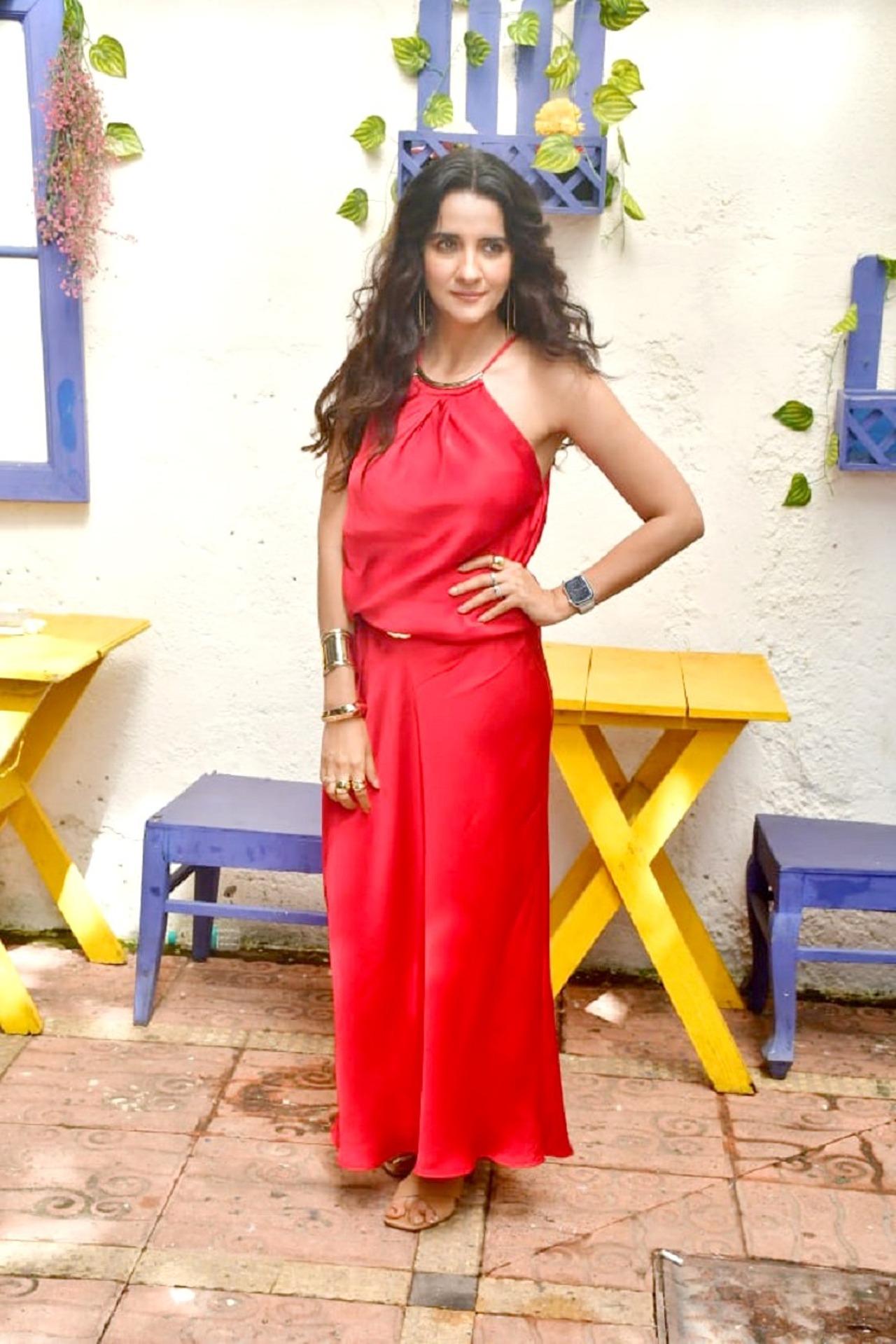 Shruti Seth stuns in a red summer dress as she promotes her series '36 Days'