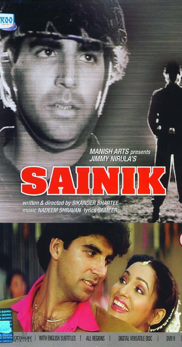 'Sainik' is a 2002 Kannada romance drama set against the backdrop of the Kargil War, minus the action, and it tells the story of an Indian Army Subedar who, after bravely fighting terrorists in Kashmir, has to choose between going to the war front or retire and take up farming in his village, as suggested by the father of the woman he loves. 