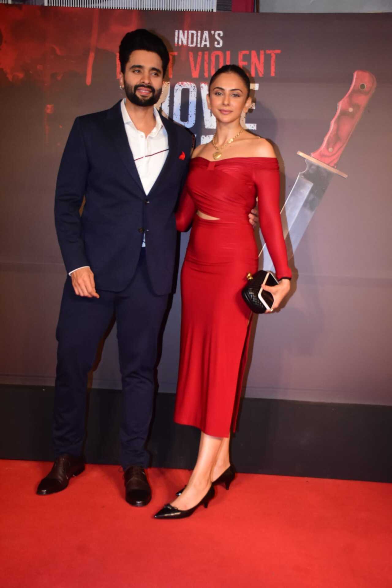 Cute couple Jackky Bhagnani and Rakul Preet Singh commanded attention with their appearance.