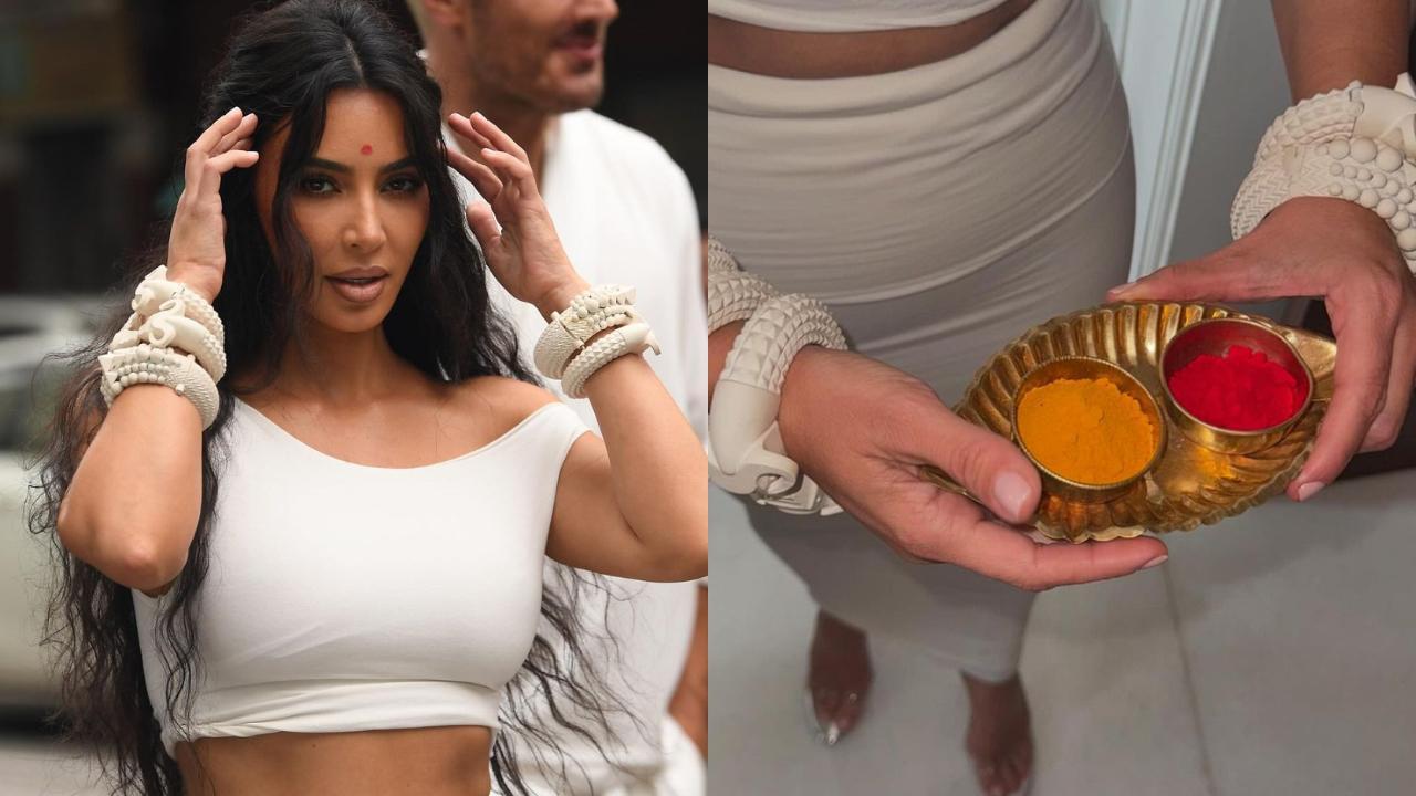 Kim Kardashian flaunts ‘tika’ during Mumbai visit, holds ‘haldi kumkum’ in latest photos