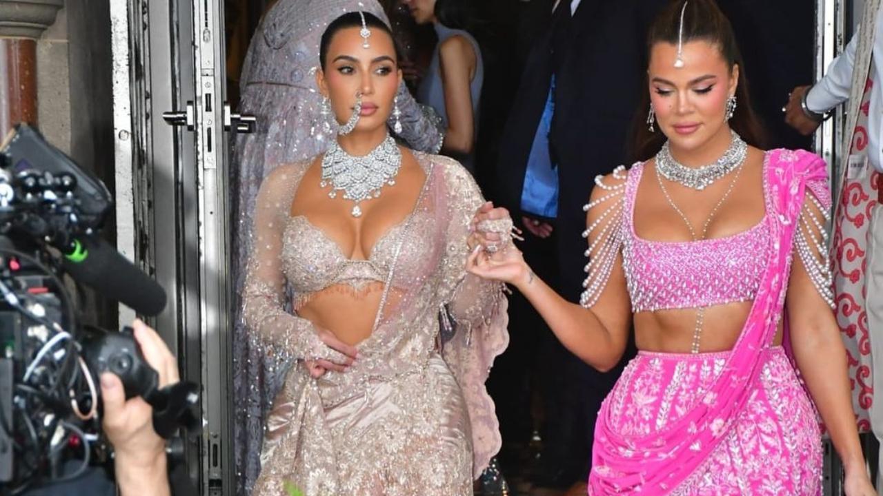 Uh oh! Khloe Kardashian's stunning pink lehenga almost trips her up en route to Anant-Radhika's Shubh Aashirwad ceremony