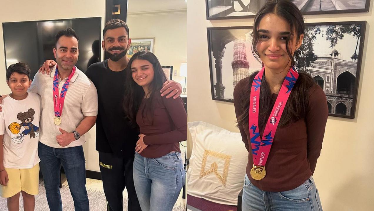 Virat Kohli celebrates T20 WC success with family after reaching Delhi