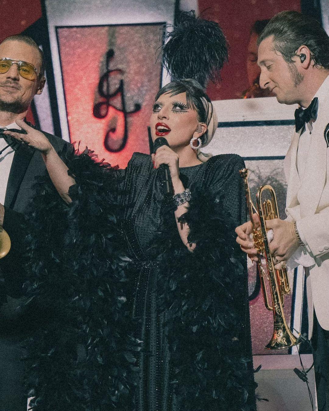 Oomph is Gaga's middle name. In another stunning ensemble, Lady Gaga wore a kaftan-inspired black dress