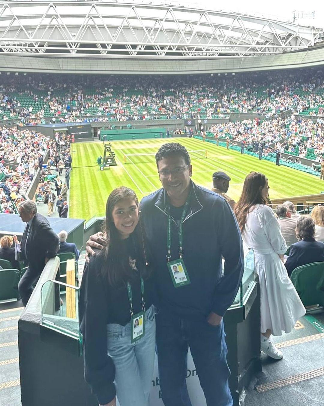 Lara shared several photos of Saira with her father, Mahesh Bhupathi at the tournament