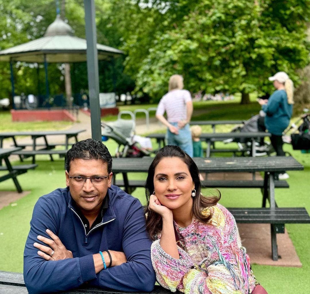 Actress Lara Dutta attended the tournament with her former tennis star husband Mahesh Bhupathi and their daughter Saira