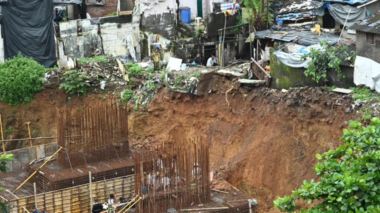 The site is owned by Vora Skyline Builders where construction work was underway on Friday
