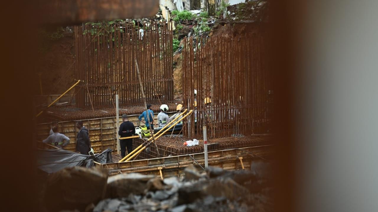 The construction site where the accident occurred near Malad Metro Station at Western Express Highway