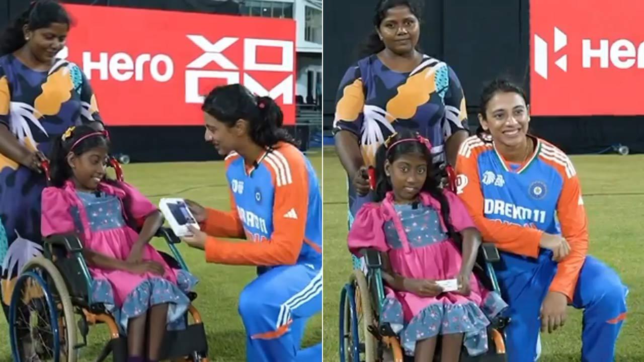 Smriti Mandhana meets specially-abled fan after win over Pakistan, gifts her smartphone