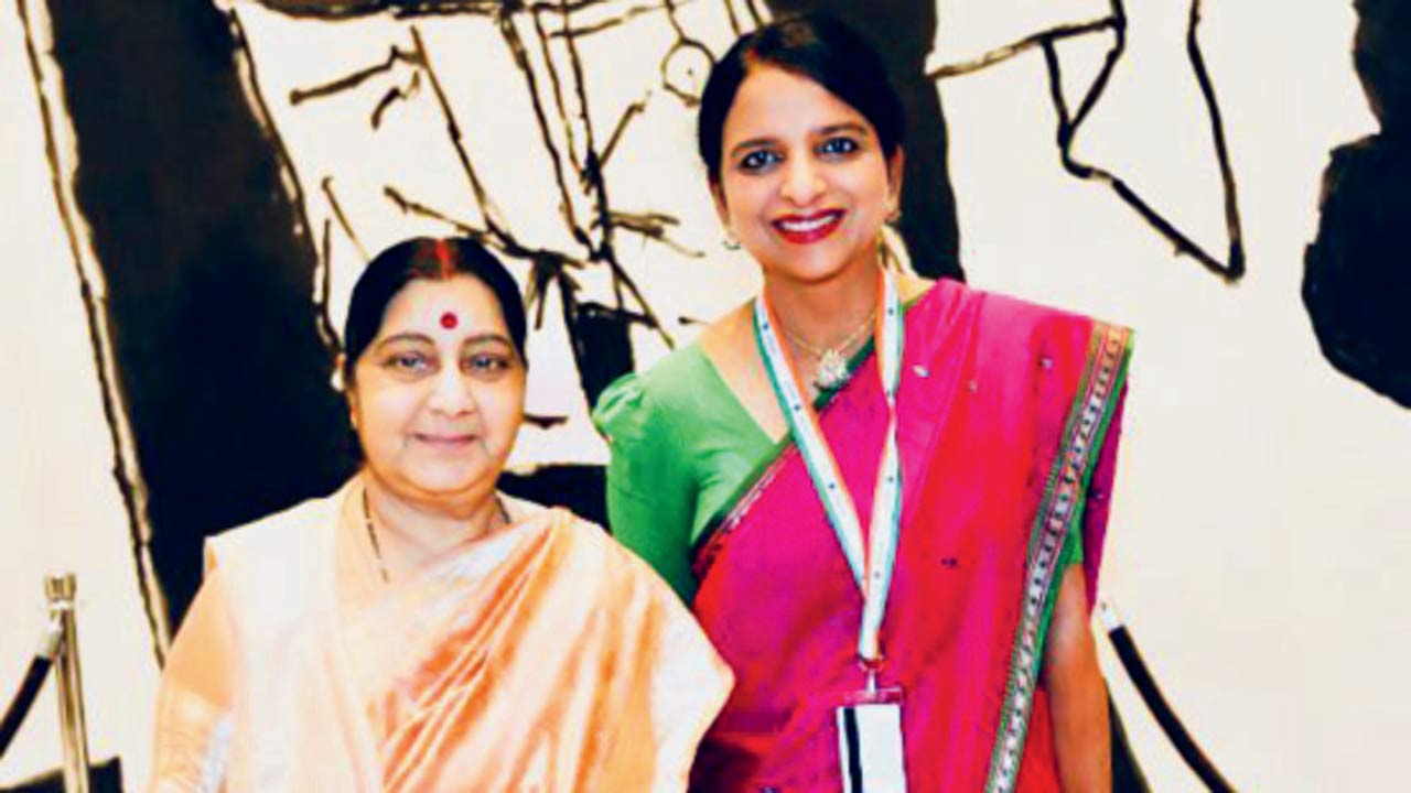 Gurdeep with Sushma Swaraj