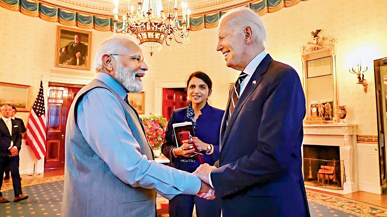 Gurdeep with Joe Biden and PM Modi