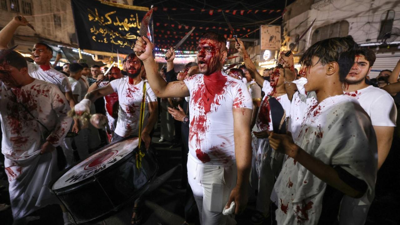 These rituals serve to evoke the sorrow and suffering of Imam Hussein and his companions. Hussein was killed by the forces of Yazid ibn Muawiya, the Umayyad caliph, in the Battle of Karbala in 680 CE