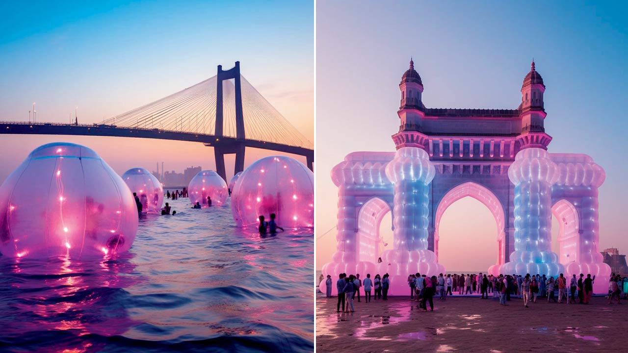 Manoj Omre uses AI to create some stunning visuals with iconic structures such as the Gateway Of India or Sea Link. He also looks at services we take for granted, like the BEST, with not-so-jaded eyes and gives them a fantastical feel. Pics/Manoj Omre