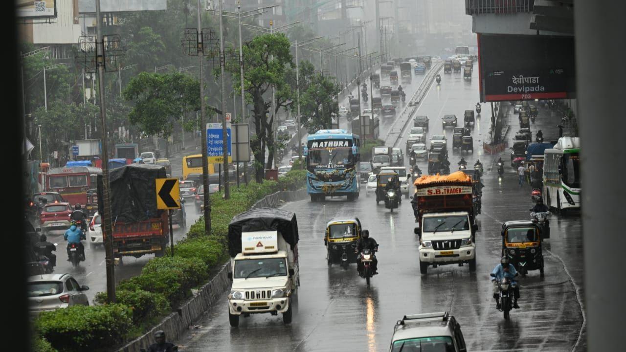 Heavy rainfall resulted in waterlogging at various locations in Mumbai. In Kurla, traffic near Sheetal Cinema and Kale Marg was diverted due to inundated roads.