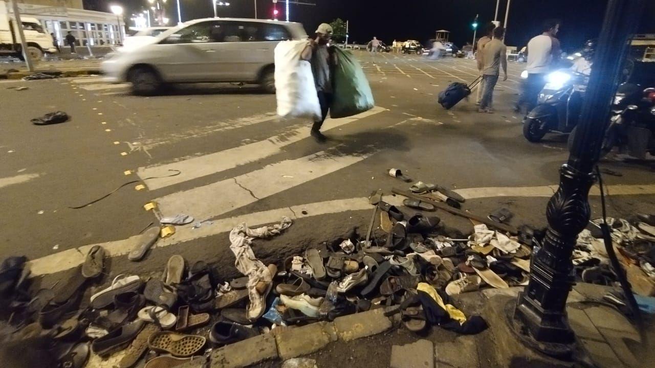 Broken barricades, abandoned footwear: Remanents of Team India victory parade