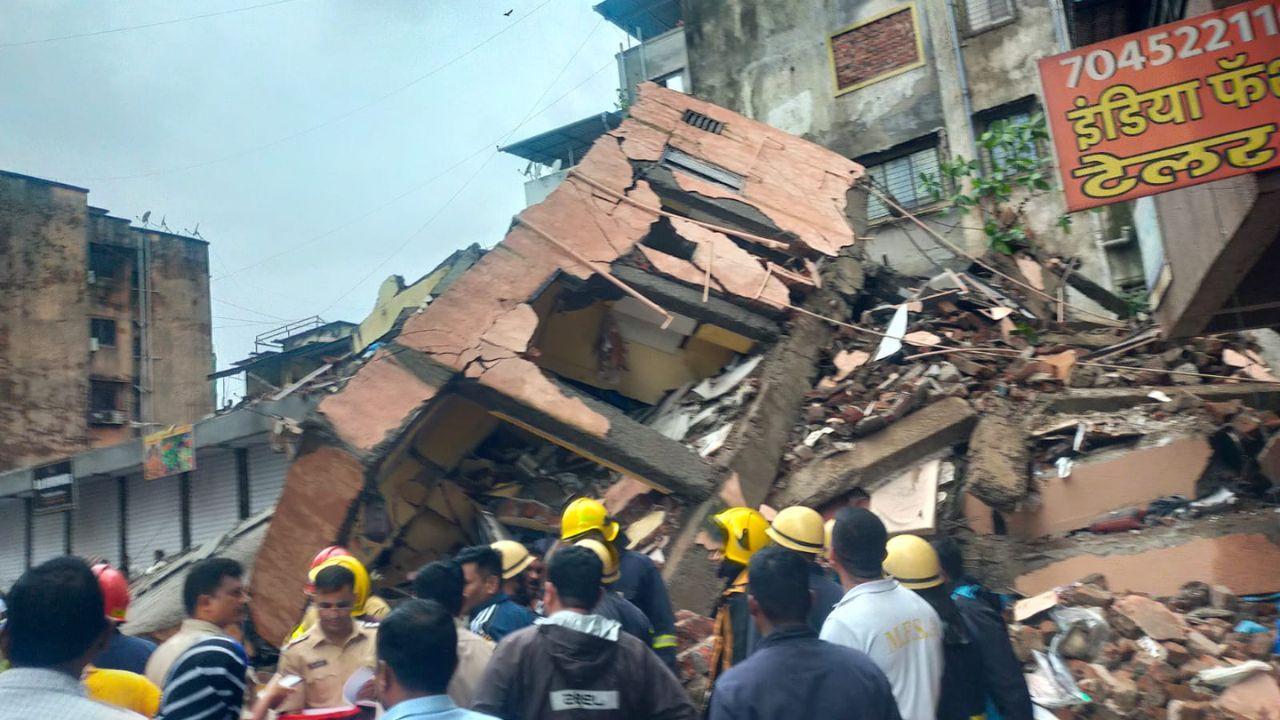 IN PHOTOS: Two die after building collapses in Navi Mumbai's Belapur