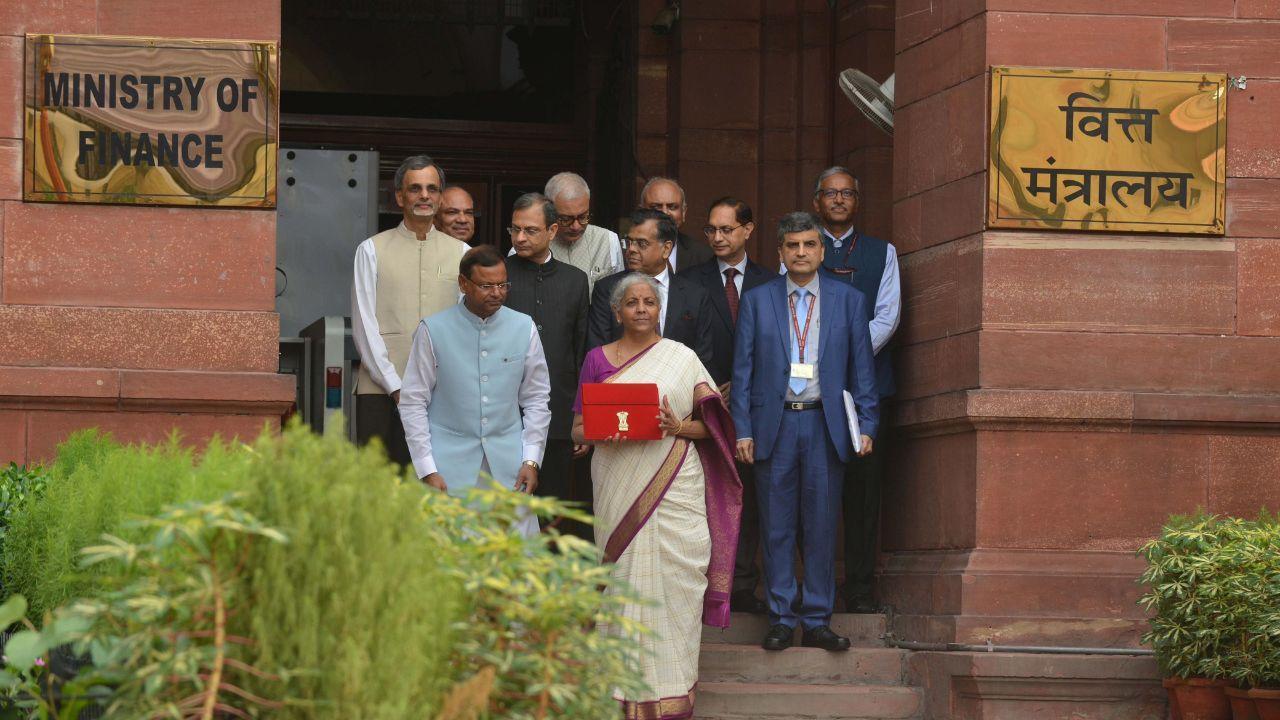 Nirmala Sitharaman poses with red 'Bahi Khata' ahead of Union Budget 2024