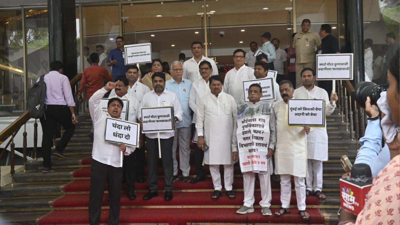 IN PHOTOS: Oppn protests, MLAs meet CM Shinde during Maharashtra monsoon session