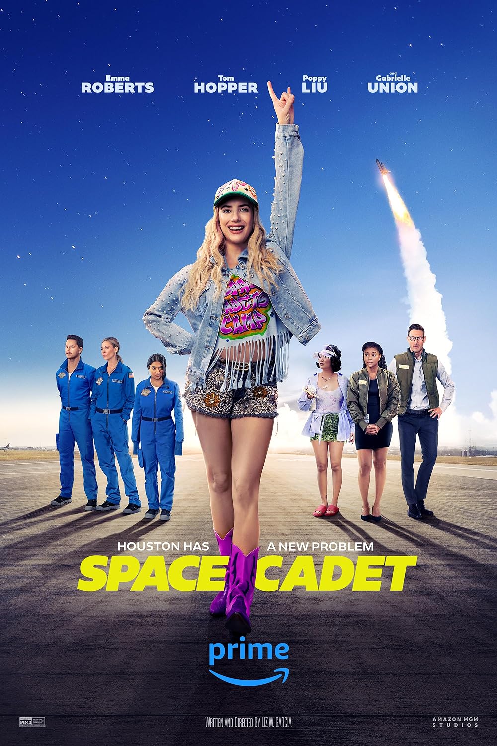 Space Cadet (July 4, Prime Video)Emma Roberts stars in Space Cadet as Tiffany “Rex” Simpson, a Florida party girl with dreams of becoming an astronaut.