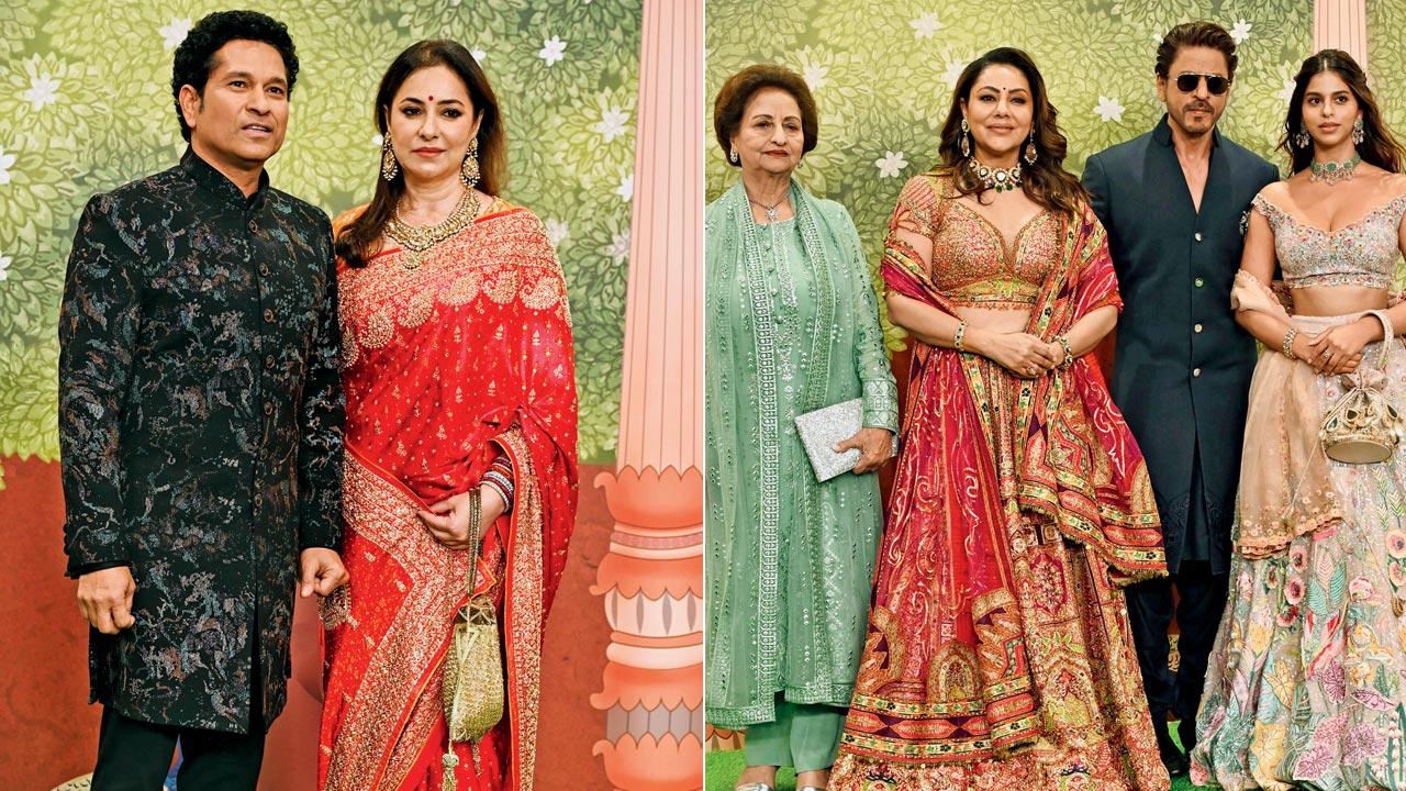 Bowled over: Sachin Tendulkar with wife Anjali; ‘Khan’daan: Savita Chhibber, Gauri Khan, Shah Rukh Khan and daughter Suhana 