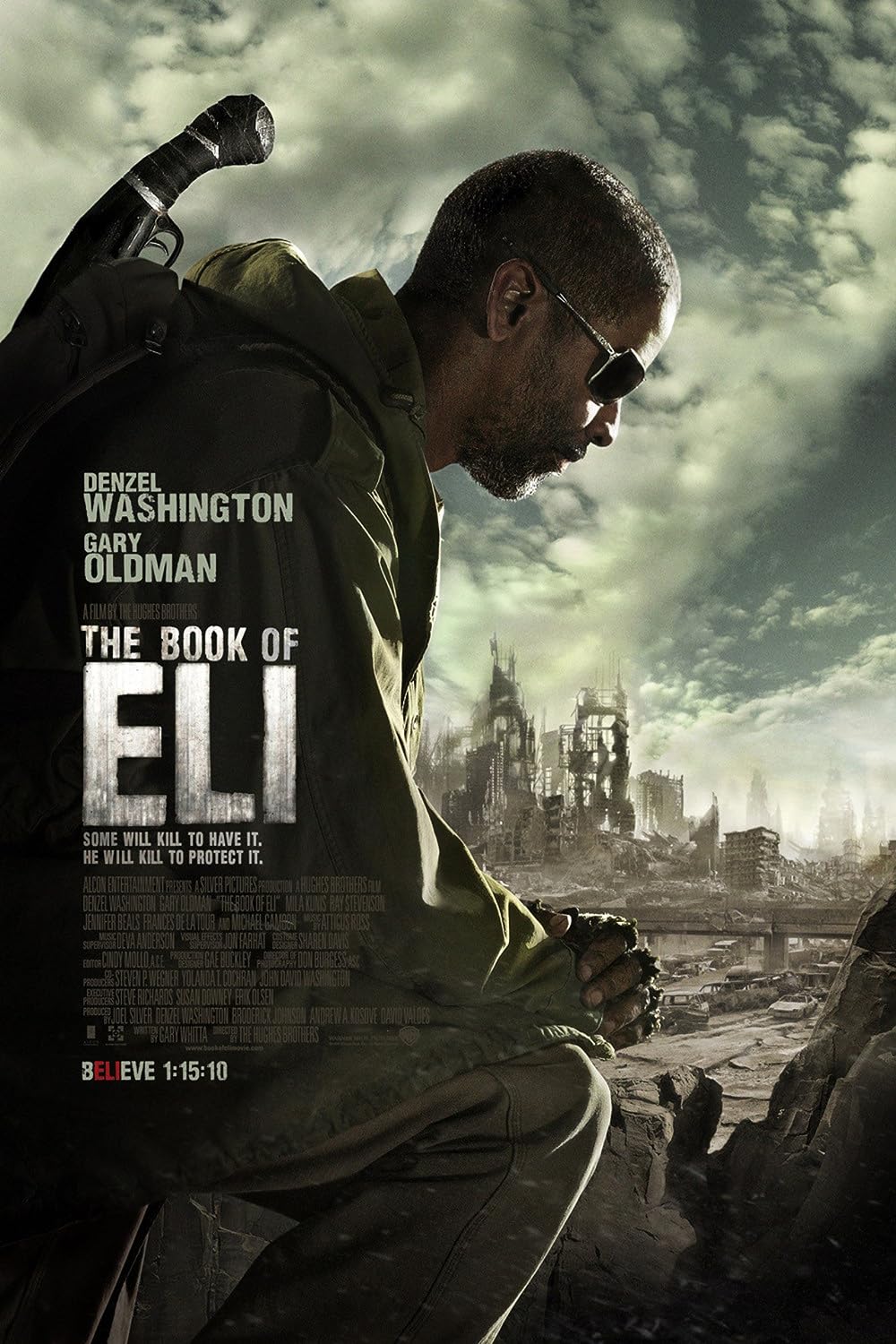 Written by Gary Whitta and directed by The Hughes Brothers, The Book of Eli stars Denzel Washington as Eli, a lone traveler in a post-apocalyptic United States. Released in 2010, the film follows Eli's journey to safeguard a mysterious book from a dangerous group seeking to manipulate people with its contents. 