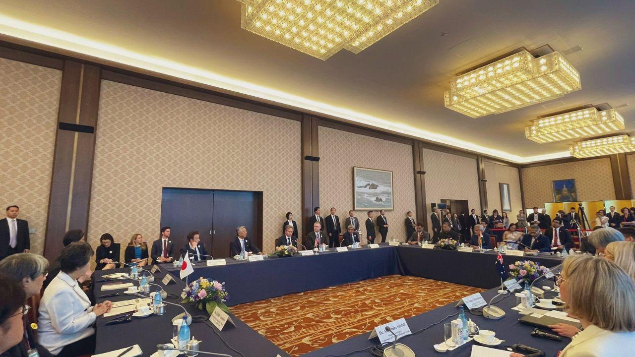 The meeting was attended by India's External Affairs Minister S Jaishankar, US Secretary of State Antony Blinken, Japanese Foreign Minister Yoko Kamikawa, and Australia's Foreign Minister Penny Wong.
