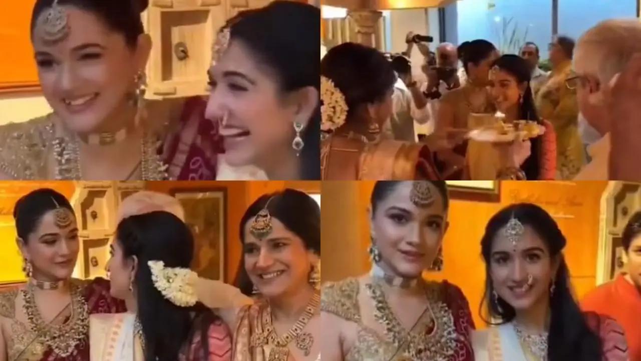 Ahead of their big fat Indian wedding on July 12, Anant Ambani and Radhika Merchant took part in a grah shanti puja ceremony