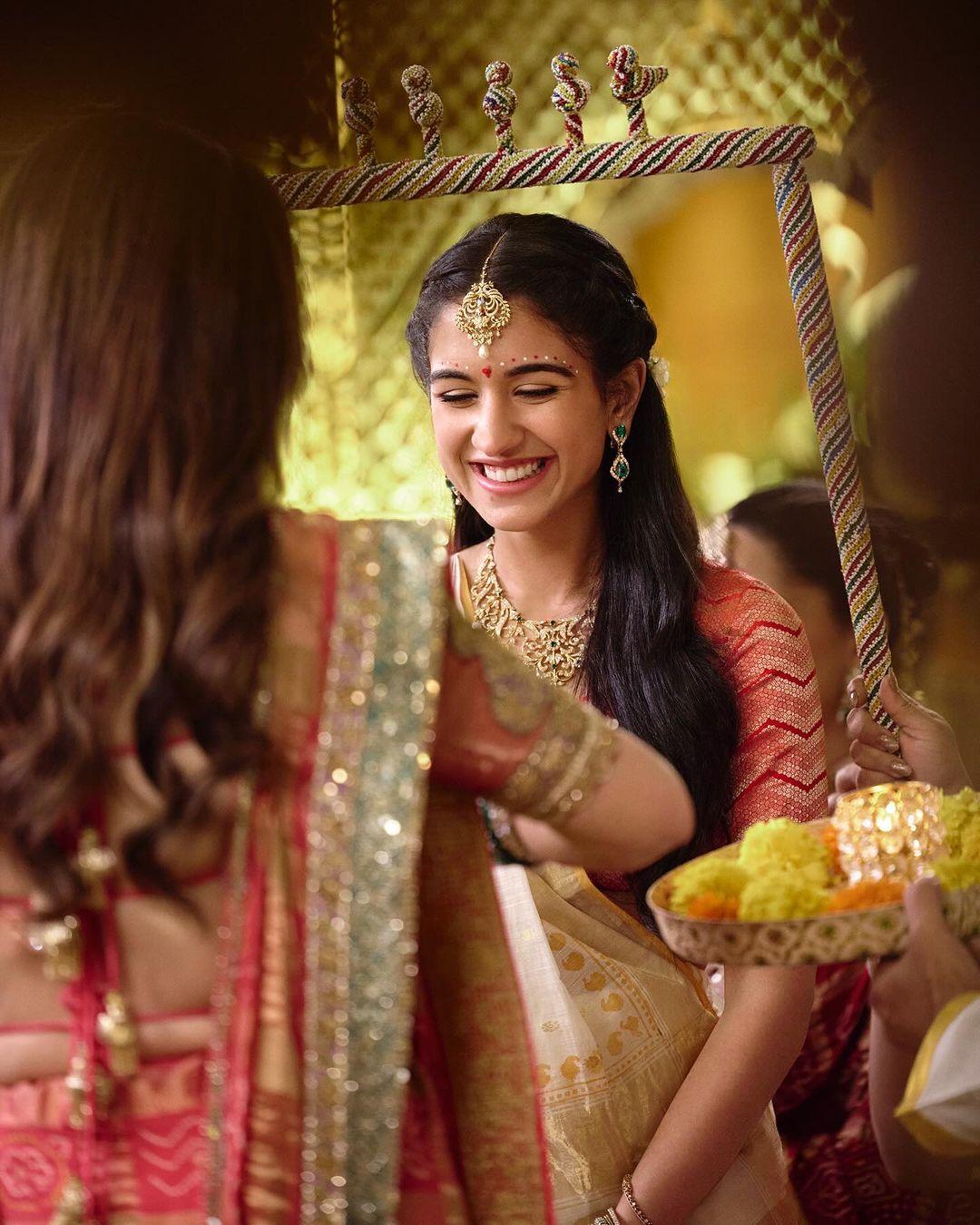 She complemented her outfit with stunning diamond jewellery, including a necklace, earrings, a maang tikka, and a nath.