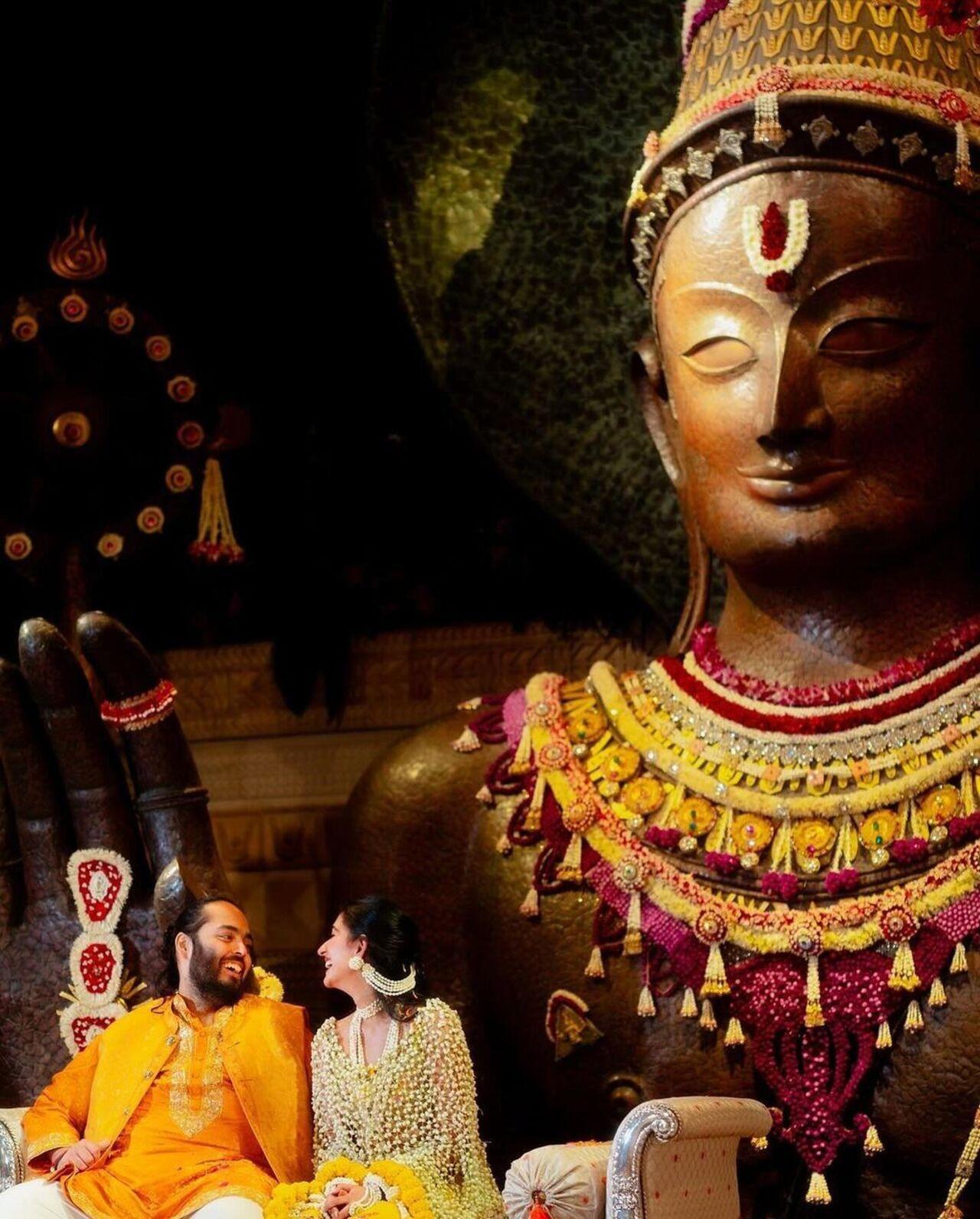 Anant and Radhika at their Haldi ceremony