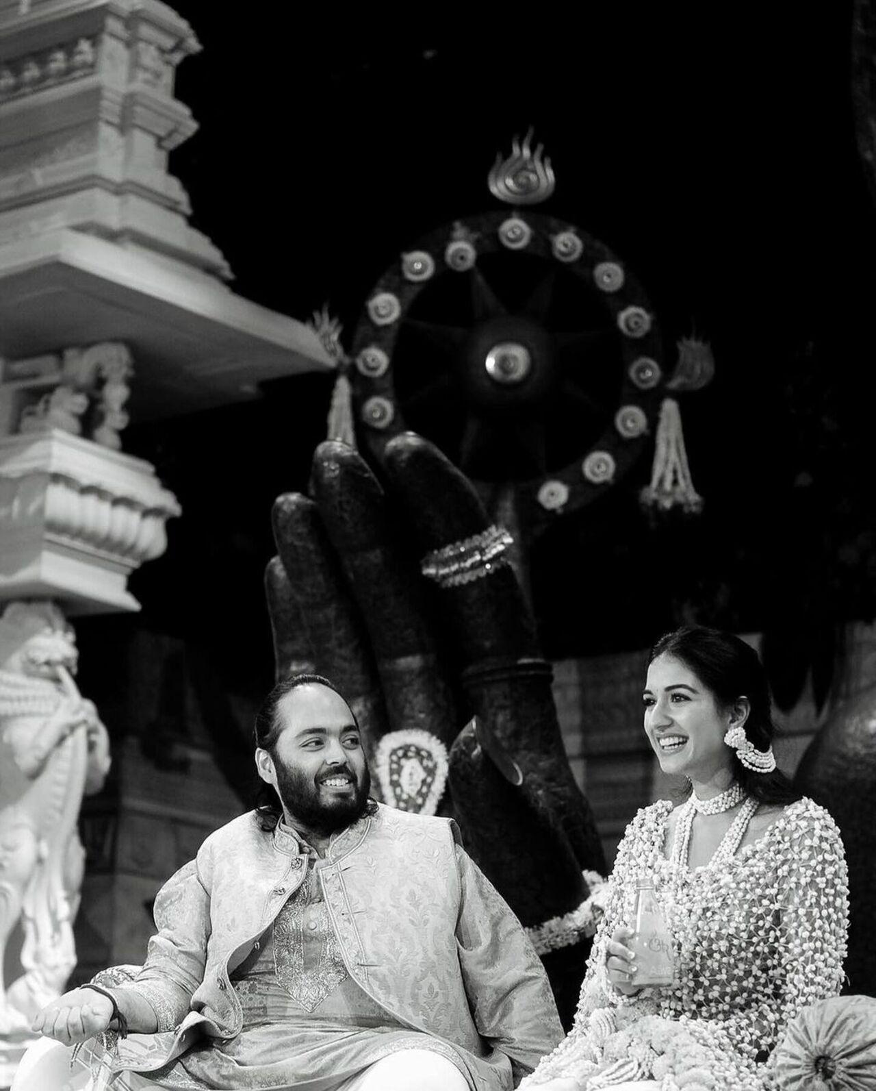 Anant and Radhika caught in a candid moment at their haldi ceremony