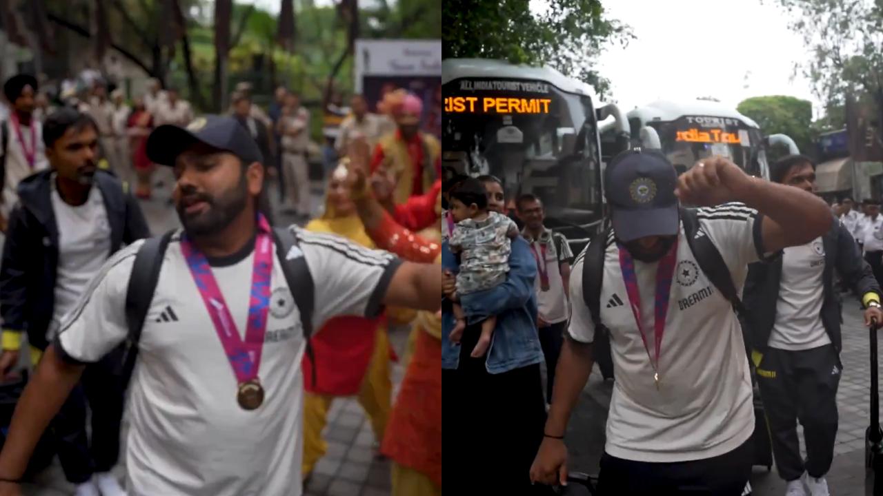 Team India captain Rohit Sharma joined the Punjabi tribe and danced to the tunes of 