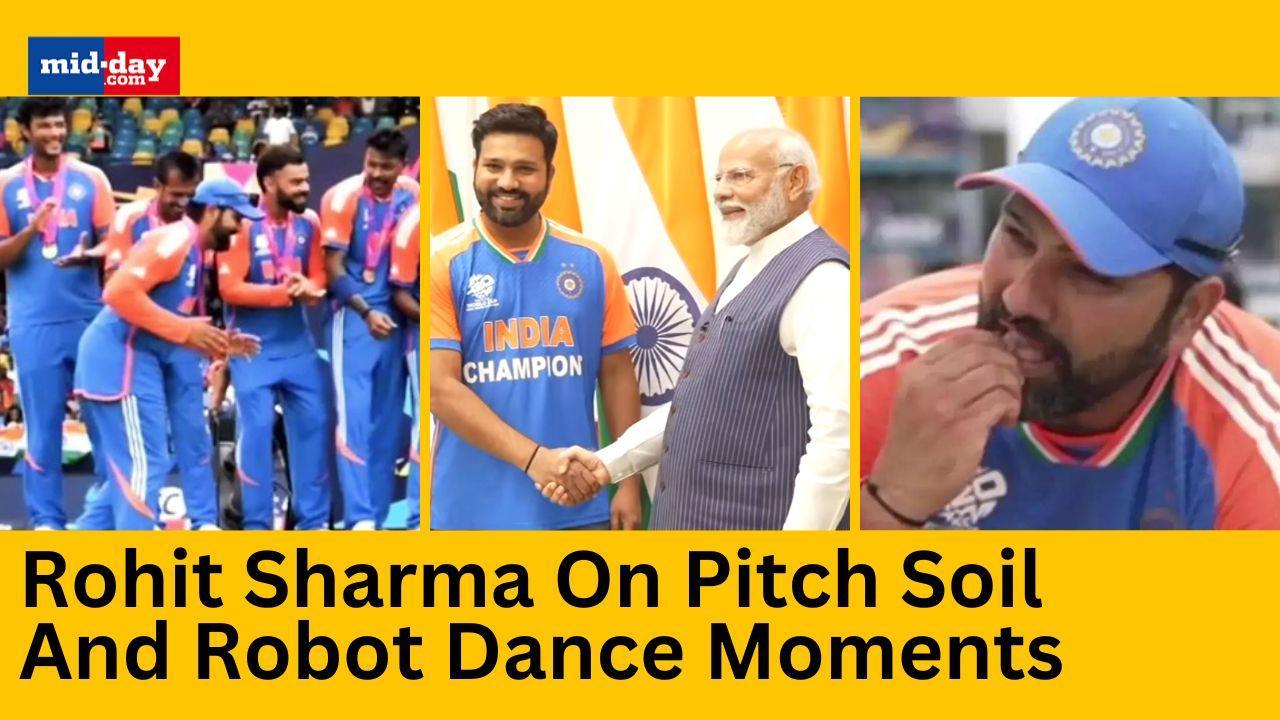 Rohit Sharma's pitch soil eating and trophy dance story
