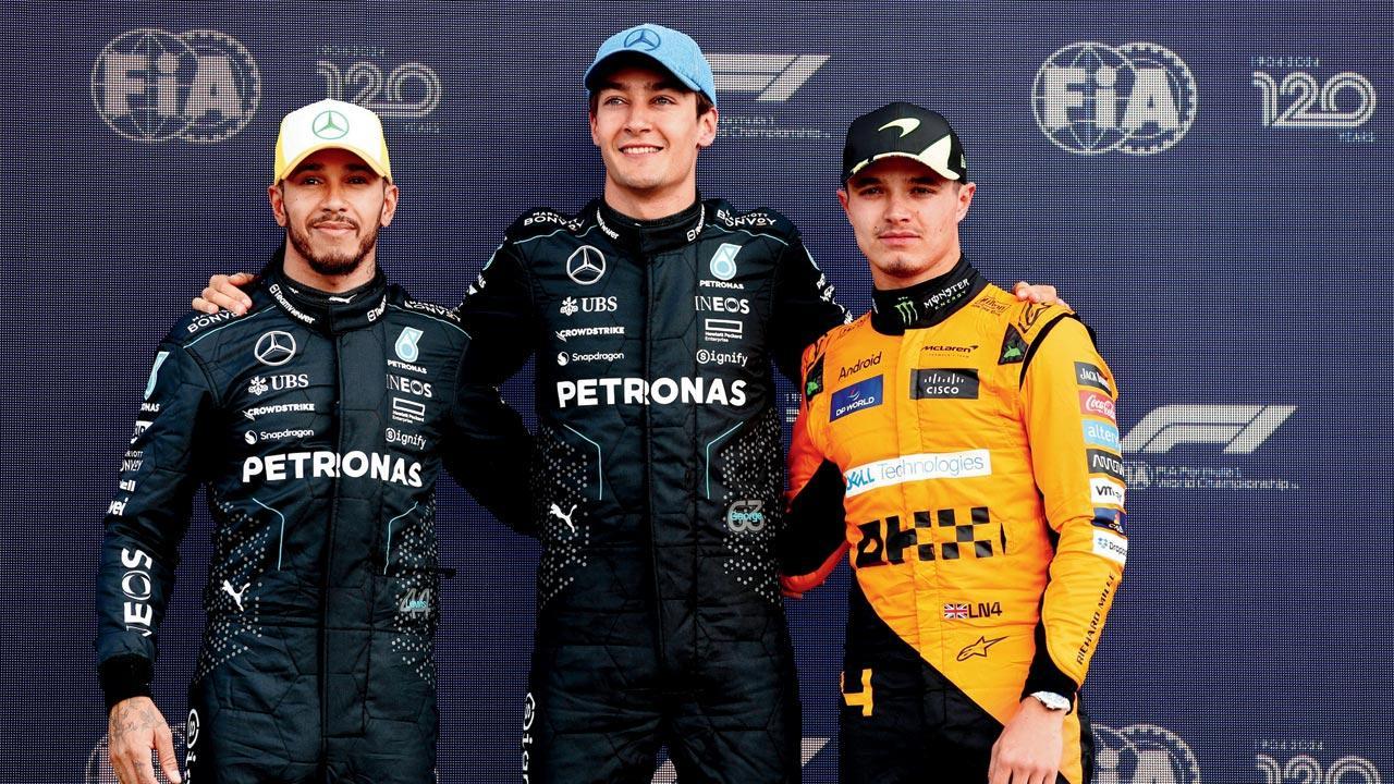 Russell starts at pole as Mercedes claim front row