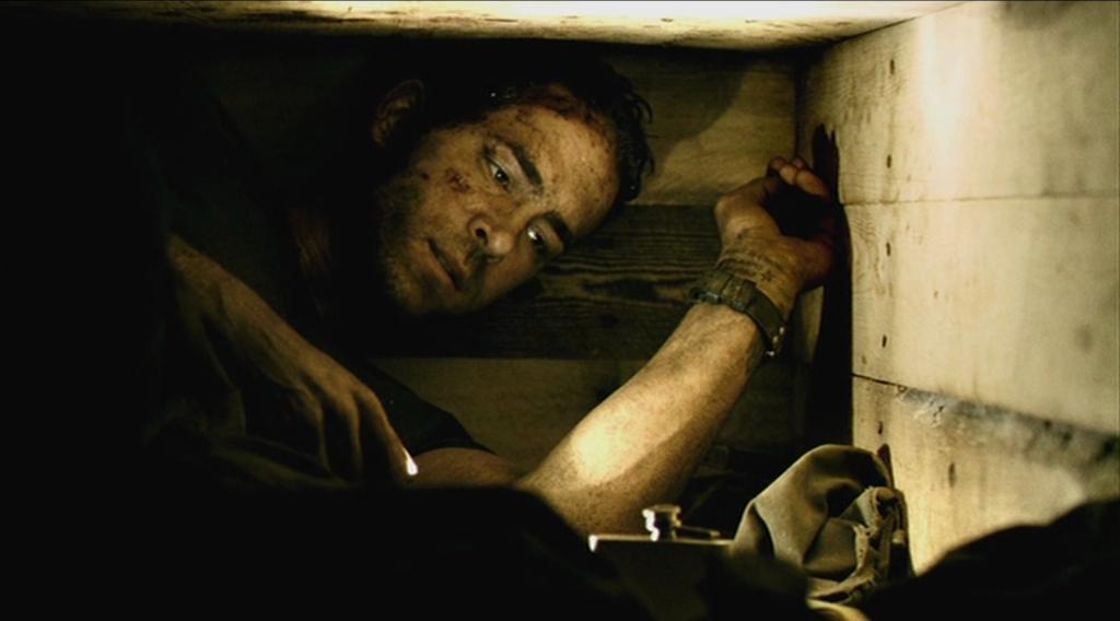 After being attacked by a group of Iraqis, a truck driver ends up trapped in a buried coffin. Using only a cell phone and a lighter, he must find a way to escape before time runs out.